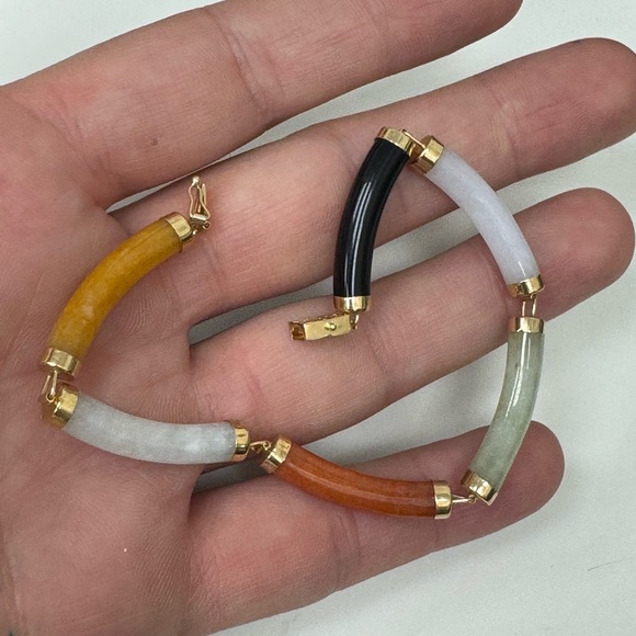 14K yellow gold multi-gemstone bracelet